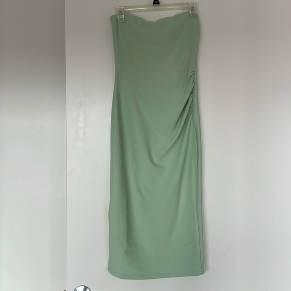 Light Green Hello Molly Strapless Column Midi Dress - Picture 2 of 6